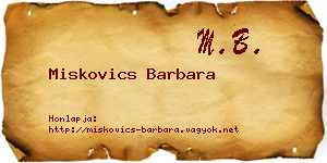 Miskovics Barbara névjegykártya