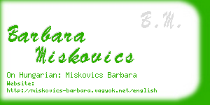 barbara miskovics business card